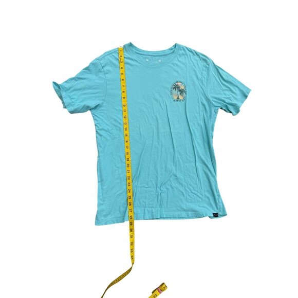 Hurley Mens Everyday Washed T-Shirt L 100% Cotton Turquoise Graphic Tee Palm Tre - Picture 6 of 6